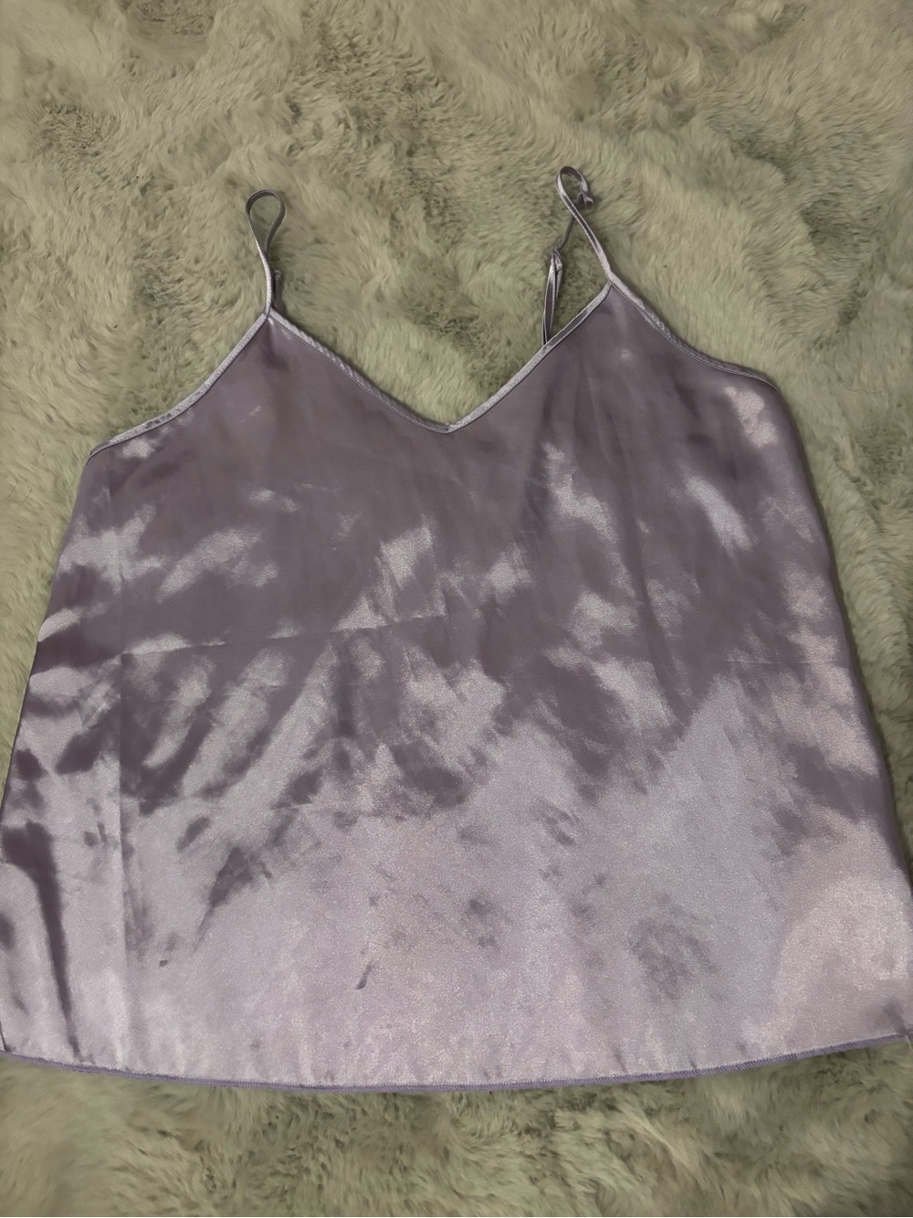 Lilac Satin V-Neck Cami Top
